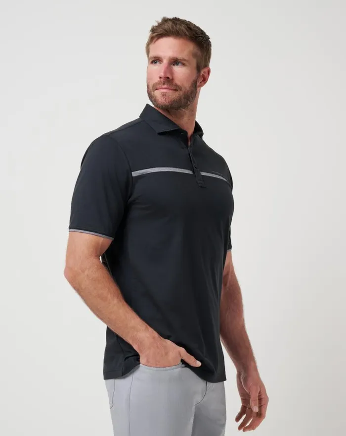 Men FLIGHT PLAN POLO Black TravisMathew Polos