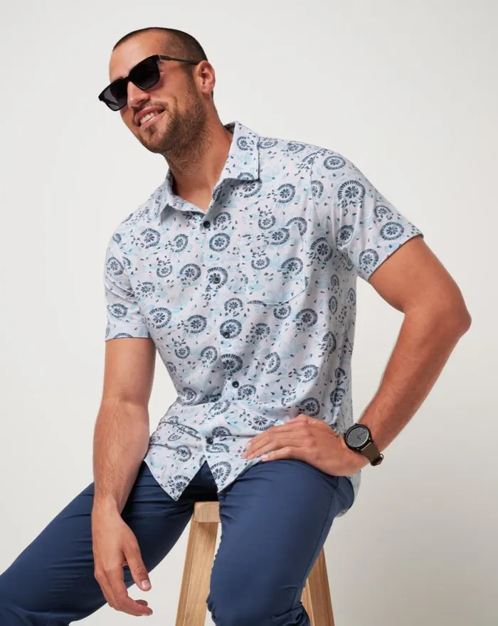 Men FLOURISH BUTTONUP White TravisMathew ButtonUps