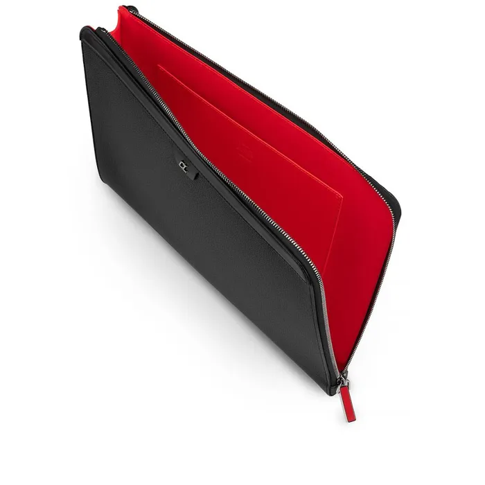 Men For Rui Pouch 8211 Grained Calf Leather And Rubber 8211 Black Black Christian Louboutin Mini Bags and Pouches