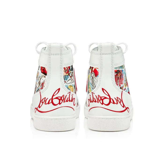 Men Fun Louis Hightop Sneakers 8211 Patent Calf Comics Print 8211 Multicolor Multicolor Christian Louboutin High Top Sneakers