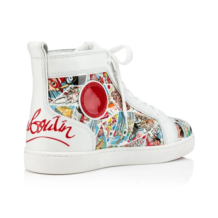Men Fun Louis Hightop Sneakers 8211 Patent Calf Comics Print 8211 Multicolor Multicolor Christian Louboutin High Top Sneakers