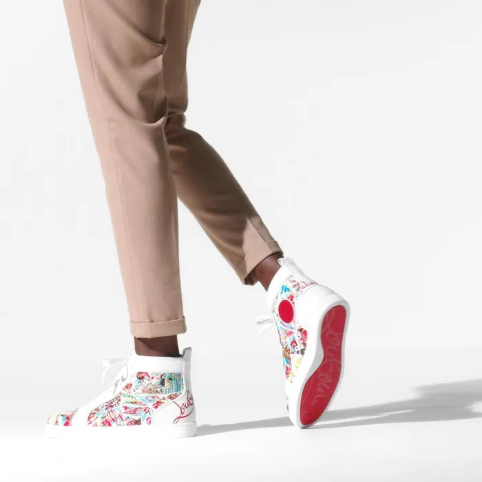 Men Fun Louis Hightop Sneakers 8211 Patent Calf Comics Print 8211 Multicolor Multicolor Christian Louboutin High Top Sneakers