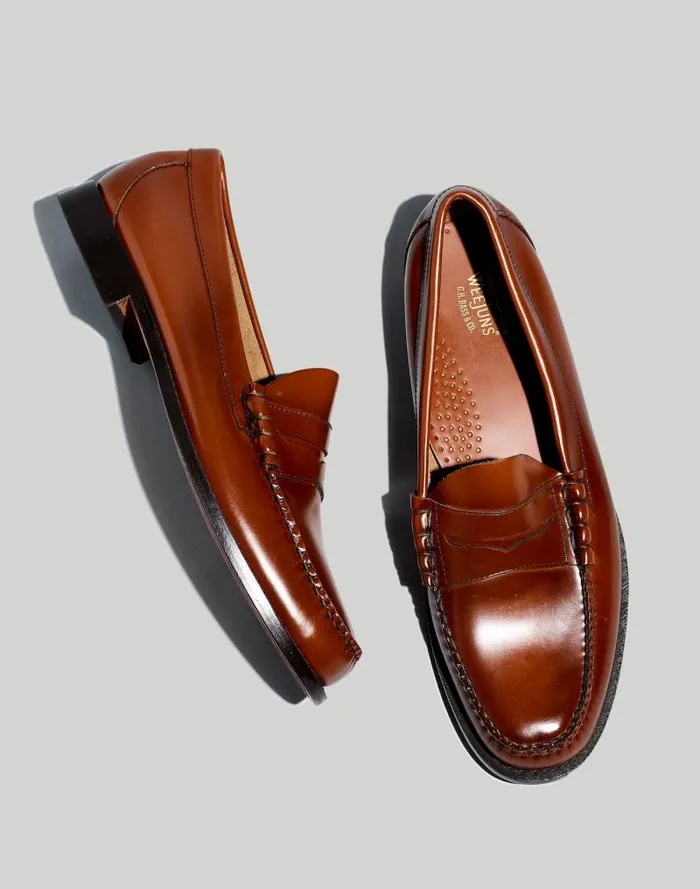 Men GHBASS Weejuns Penny Loafers Brown Madewell Dress Shoes and Loafers