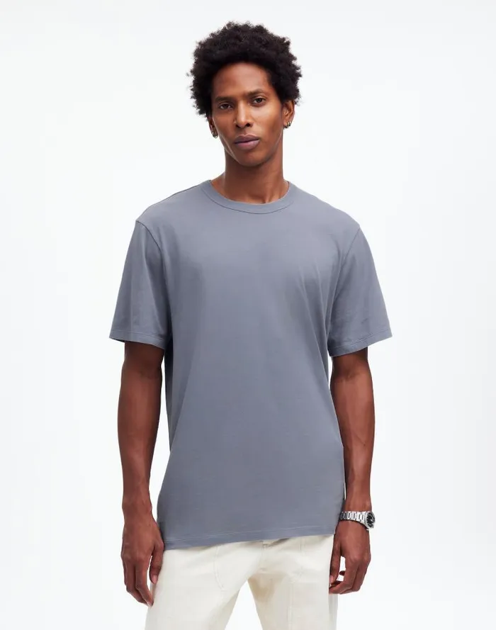 Men GarmentDyed Allday Crewneck Tee Ashen Blue Madewell Tees