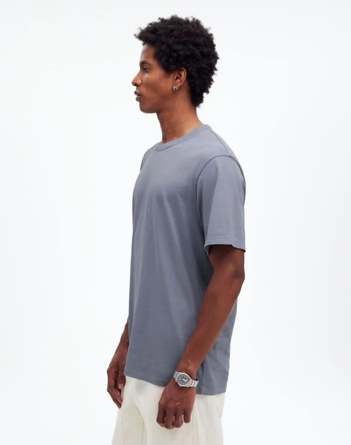 Men GarmentDyed Allday Crewneck Tee Ashen Blue Madewell Tees