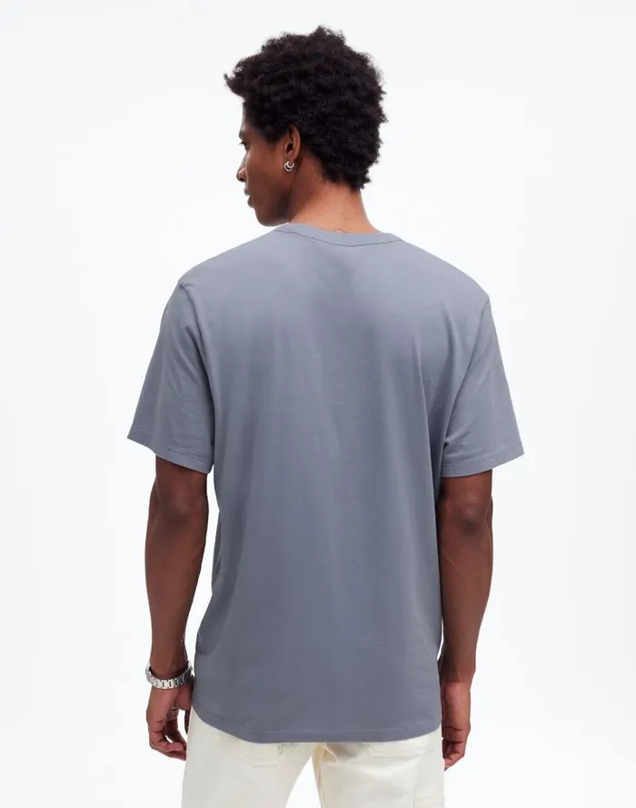 Men GarmentDyed Allday Crewneck Tee Ashen Blue Madewell Tees