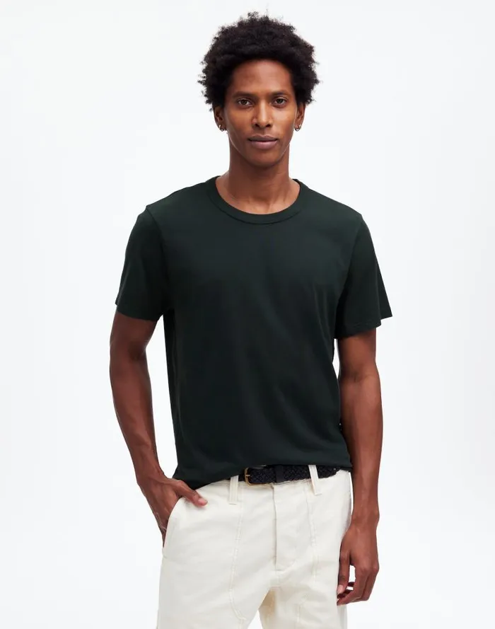 Men GarmentDyed Allday Crewneck Tee Bottle Green Madewell Tees