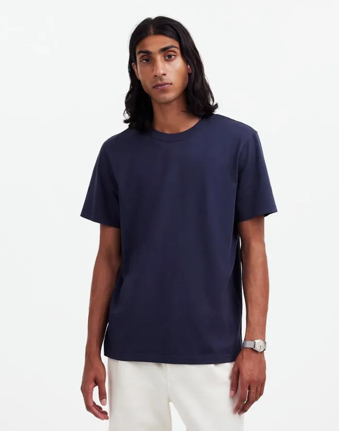Men GarmentDyed Allday Crewneck Tee Twilight Madewell Tees