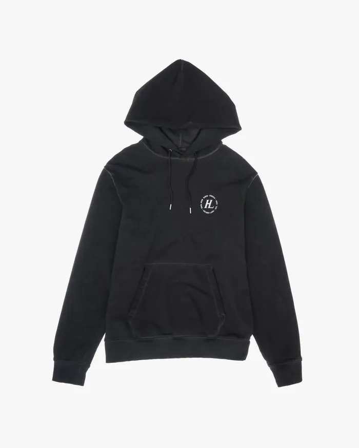 Men Garment Dyed Hoodie Charcoal Helmut Lang Sweatshirts