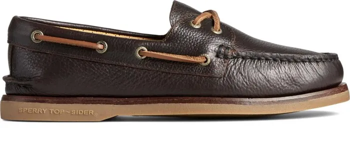 Men Gold Cup Authentic Original Tumbled Boat Shoe Brown Sperry Boat Shoes
