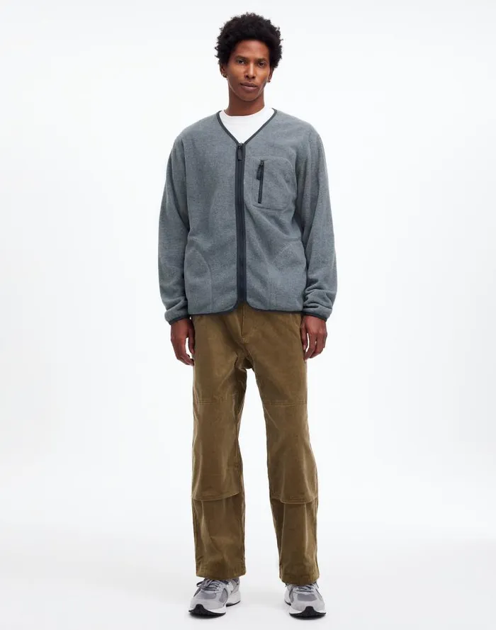Men Gramicci Fleece Cardigan Heather Charcoal Madewell Sweaters