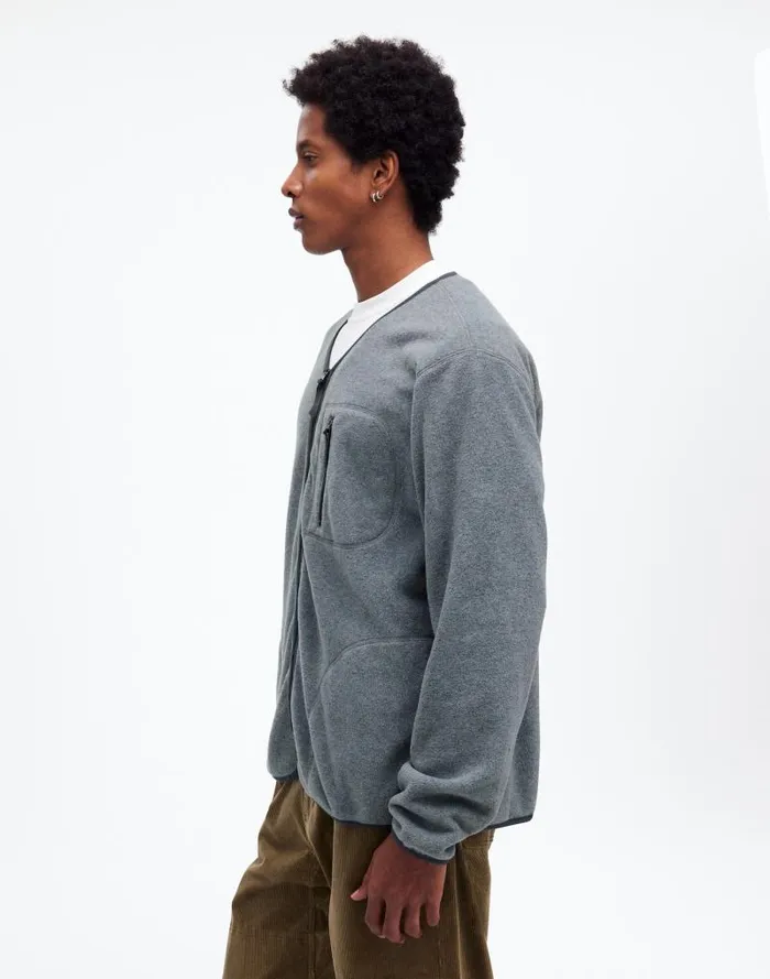 Men Gramicci Fleece Cardigan Heather Charcoal Madewell Sweaters
