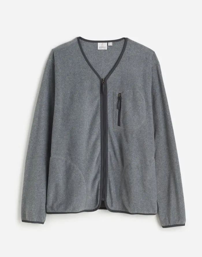 Men Gramicci Fleece Cardigan Heather Charcoal Madewell Sweaters