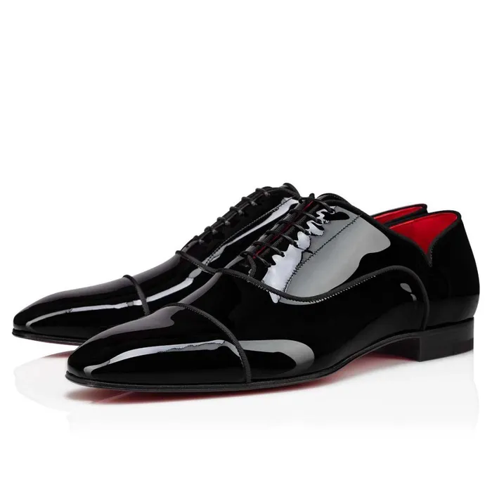 Men Greggy Chick Laceup Shoes 8211 Patent Calf 8211 Black Black Christian Louboutin Buckles and Laceups Men Greggy Chick Laceup Shoes 8211 Patent Calf 8211 Black Black Christian Louboutin Buckles and Laceups