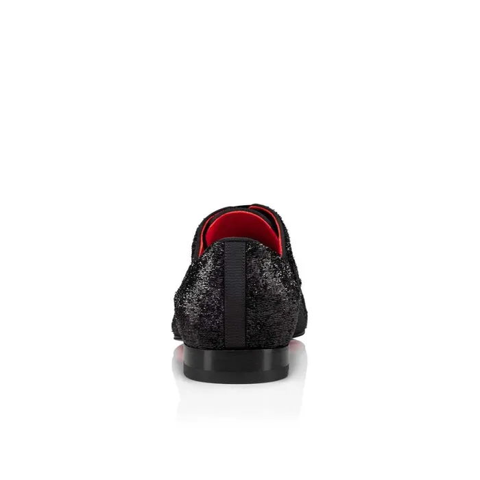 Men Greggy Chick P Strass Laceup Shoes 8211 Suede Velvet Papillon And Strass 8211 Black Black Christian Louboutin Buckles and Laceups