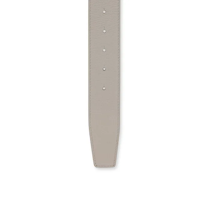 Men Happy Rui CL Logo Belt Belt 8211 Grained Calf Leather 8211 Goose Grey Christian Louboutin Belts