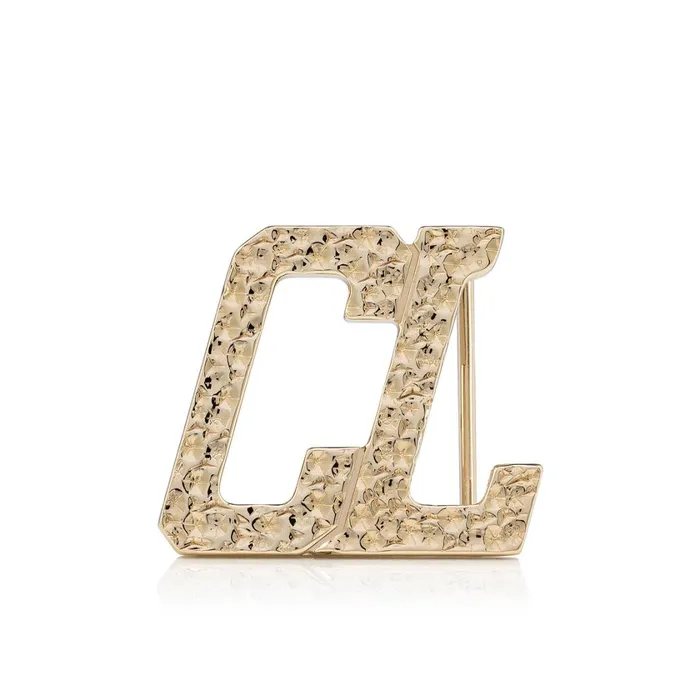 Men Happy Rui CL Logo Belt Buckle Belt Buckle 8211 Hammered Metal 8211 Gold Gold Christian Louboutin Belts Men Happy Rui CL Logo Belt Buckle Belt Buckle 8211 Hammered Metal 8211 Gold Gold Christian Louboutin Belts