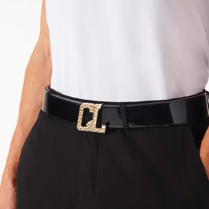 Men Happy Rui CL Logo Belt Buckle Belt Buckle 8211 Hammered Metal 8211 Gold Gold Christian Louboutin Belts