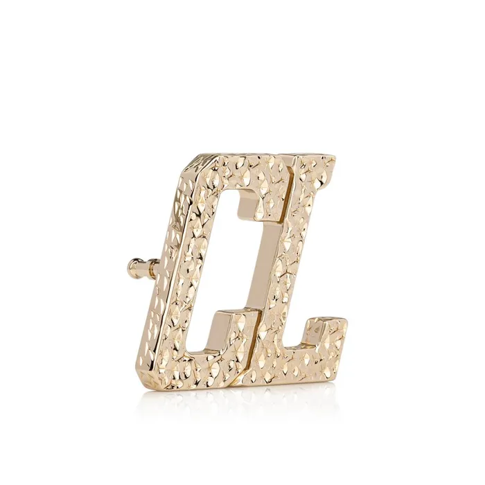 Men Happy Rui CL Logo Belt Buckle Belt Buckle 8211 Hammered Metal 8211 Gold Gold Christian Louboutin Belts