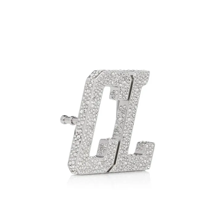 Men Happy Rui CL Logo Belt Buckle Belt Buckle 8211 Metal And Strass 8211 Silver Silver Christian Louboutin Belts
