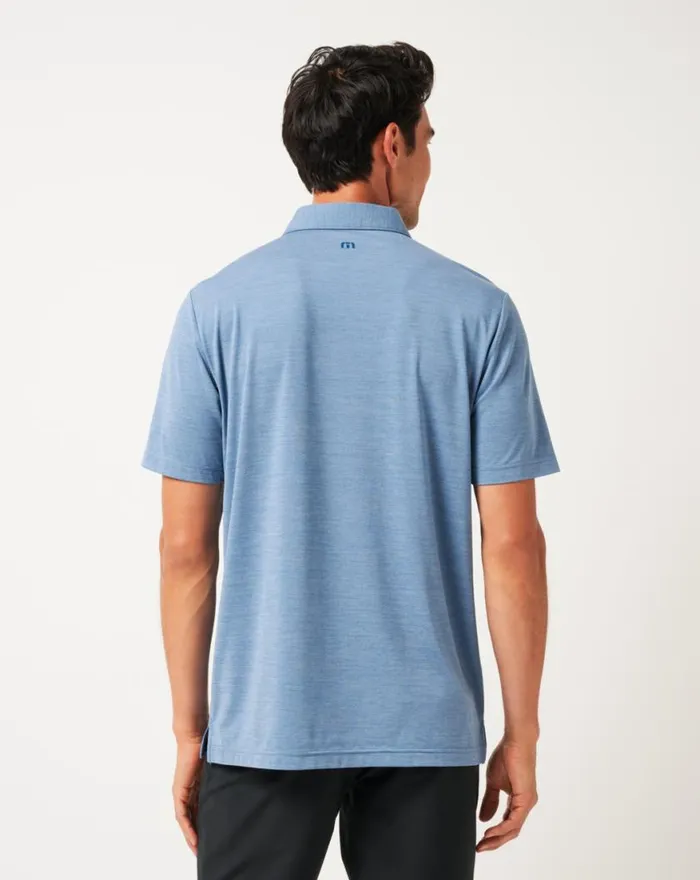 Men HEATER PRO CHEST STRIPE POLO Light Teal TravisMathew Polos