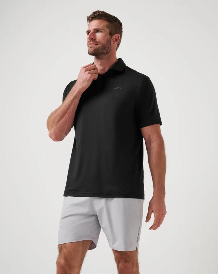 Men HEATER PRO POLO Black TravisMathew Polos
