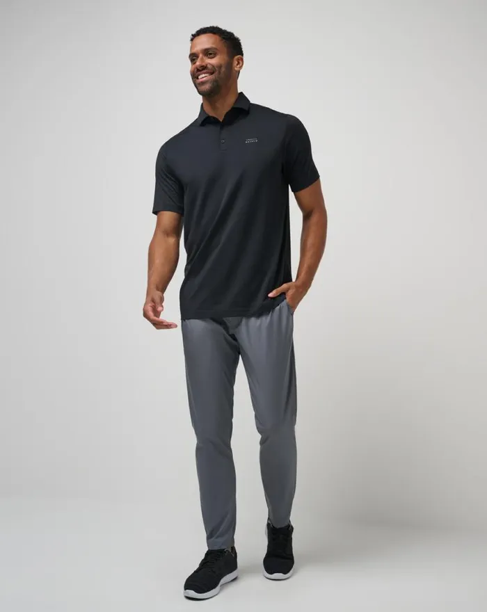 Men HEATER PRO POLO Black TravisMathew Polos