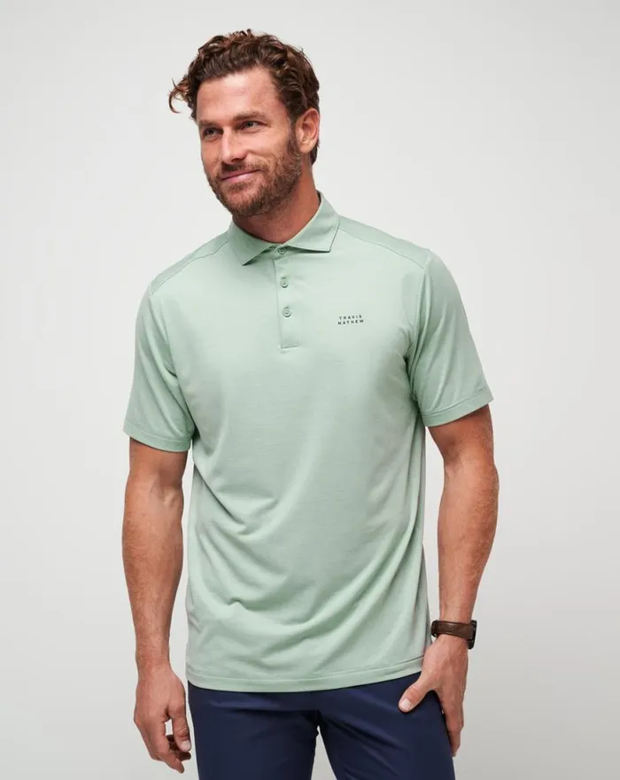 Men HEATER PRO POLO Jadeite TravisMathew Polos