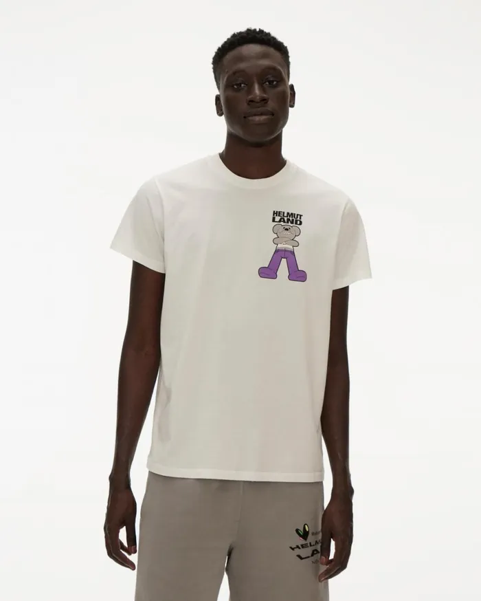 Men Helmut Land Small Mascot Standard Tee Chalk White Helmut Lang TShirts