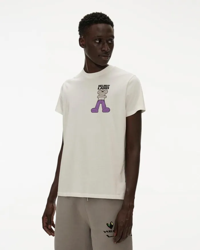 Men Helmut Land Small Mascot Standard Tee Chalk White Helmut Lang TShirts