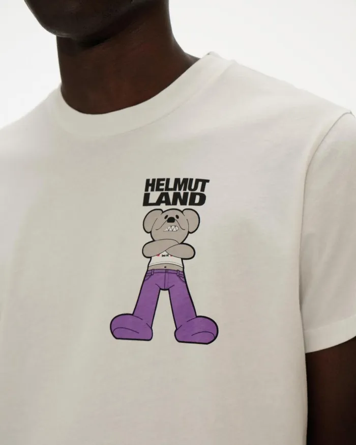 Men Helmut Land Small Mascot Standard Tee Chalk White Helmut Lang TShirts