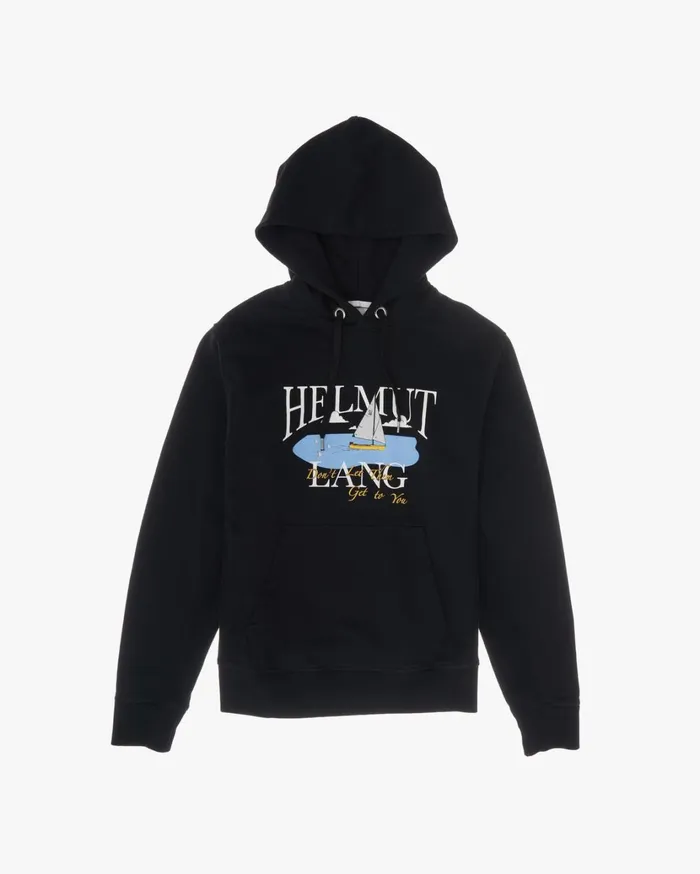 Men HL Ocean Hoodie Basalt Black Helmut Lang Sweatshirts