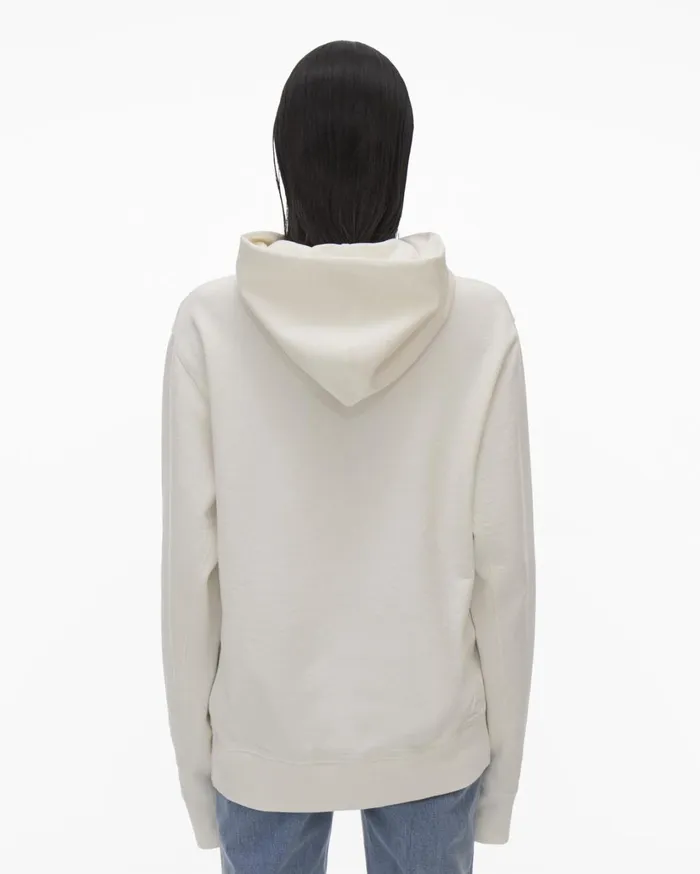Men HL Ocean Hoodie Chalk White Helmut Lang Sweatshirts
