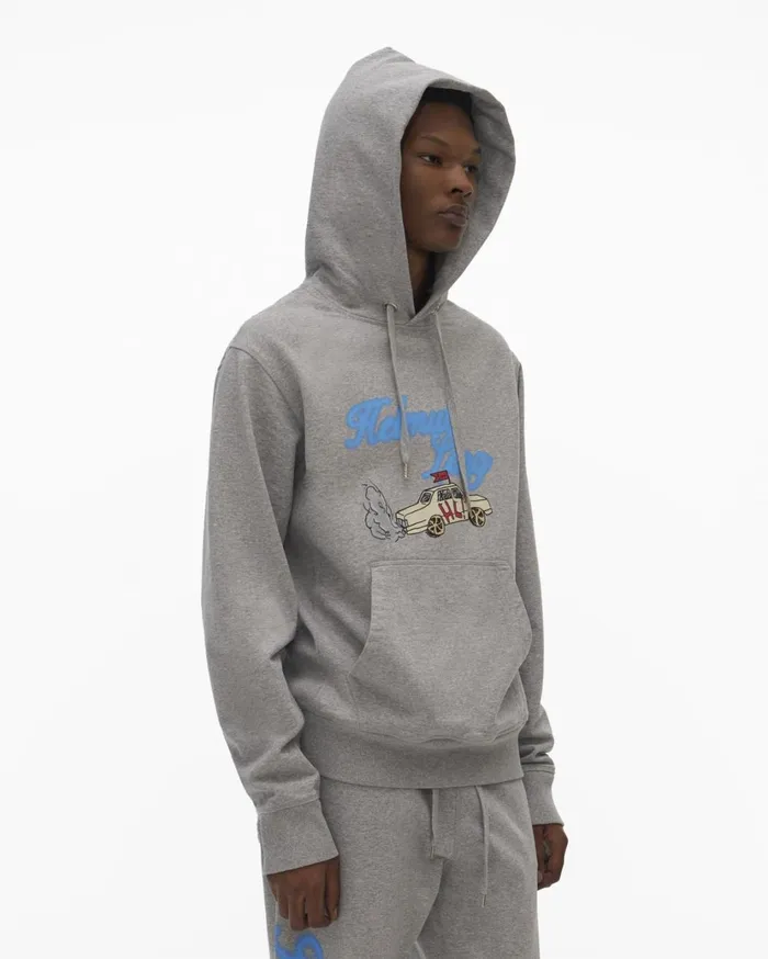 Men HL Taxi Hoodie Vapor Heather Helmut Lang Sweatshirts