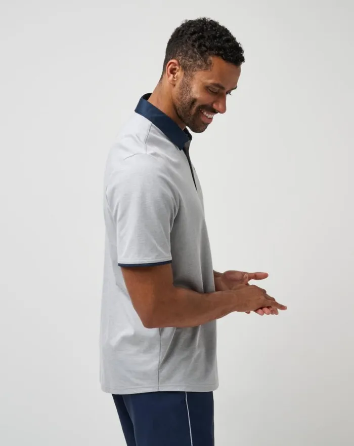 Men HOME GAME POLO Heather Light Grey TravisMathew Polos