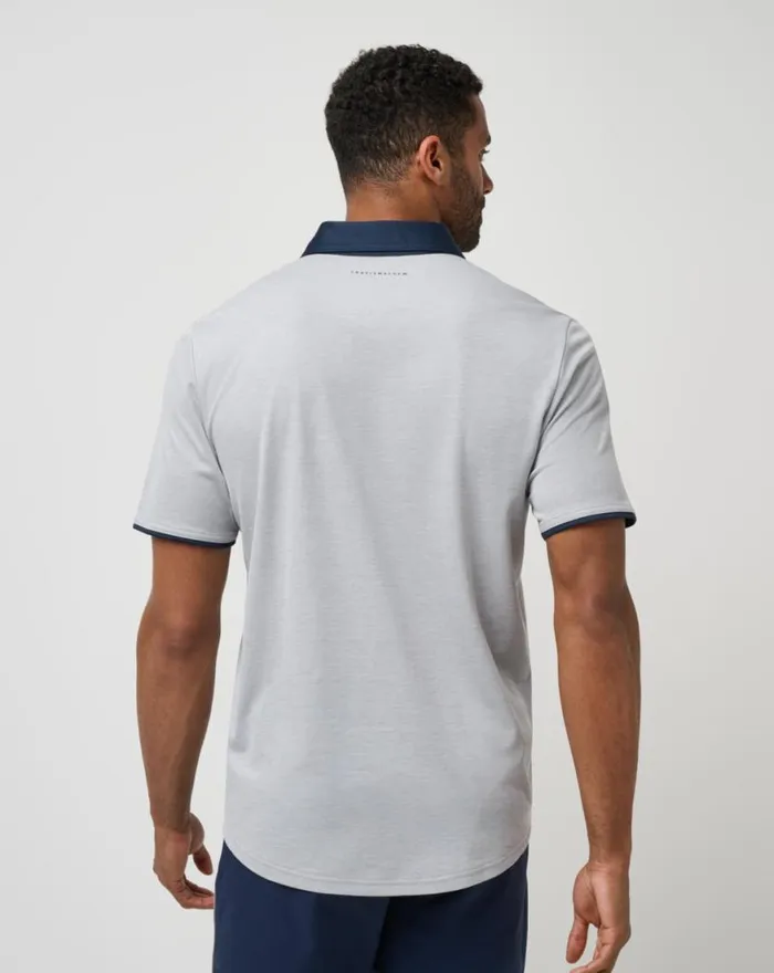 Men HOME GAME POLO Heather Light Grey TravisMathew Polos