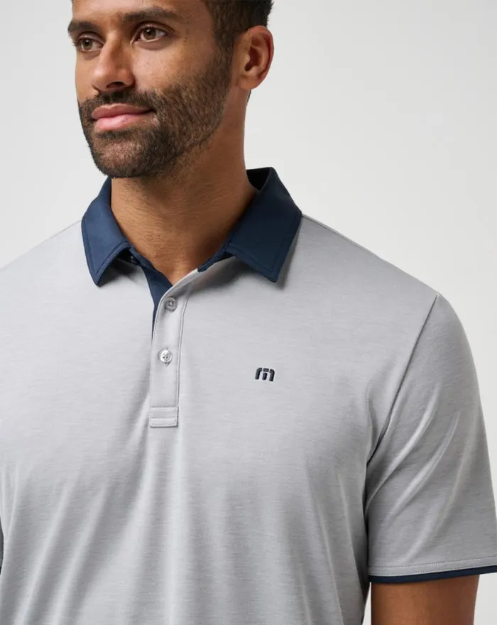 Men HOME GAME POLO Heather Light Grey TravisMathew Polos