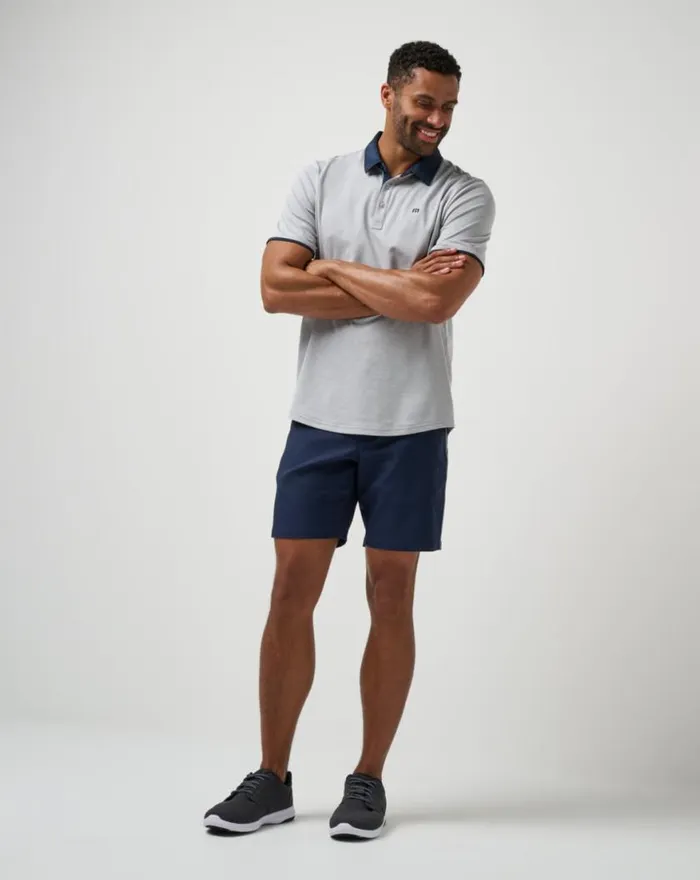 Men HOME GAME POLO Heather Light Grey TravisMathew Polos