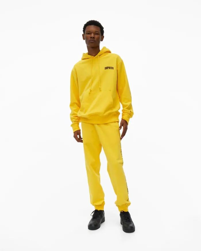 Men Impress Hoodie Laser Yellow Helmut Lang Sweatshirts