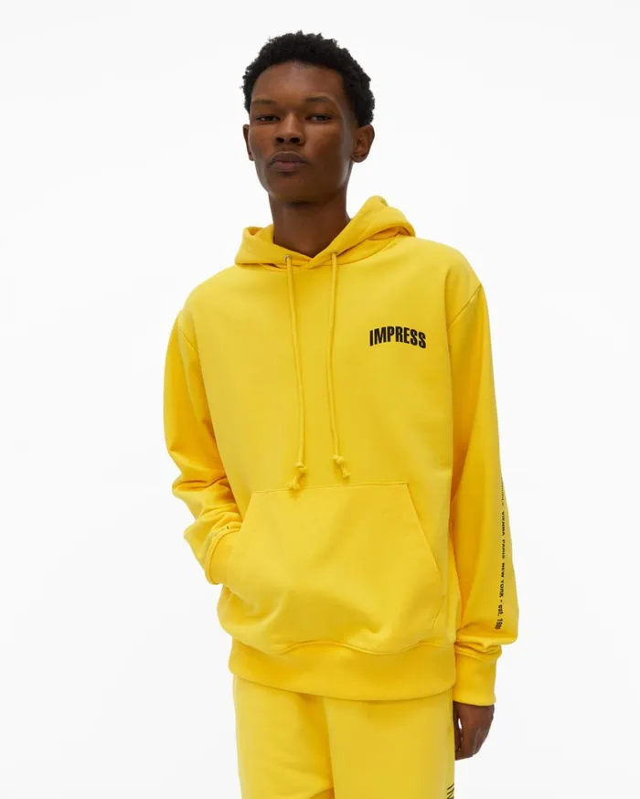 Men Impress Hoodie Laser Yellow Helmut Lang Sweatshirts