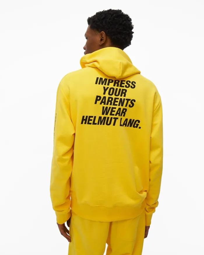 Men Impress Hoodie Laser Yellow Helmut Lang Sweatshirts