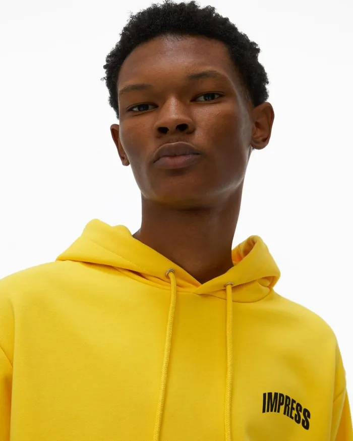 Men Impress Hoodie Laser Yellow Helmut Lang Sweatshirts