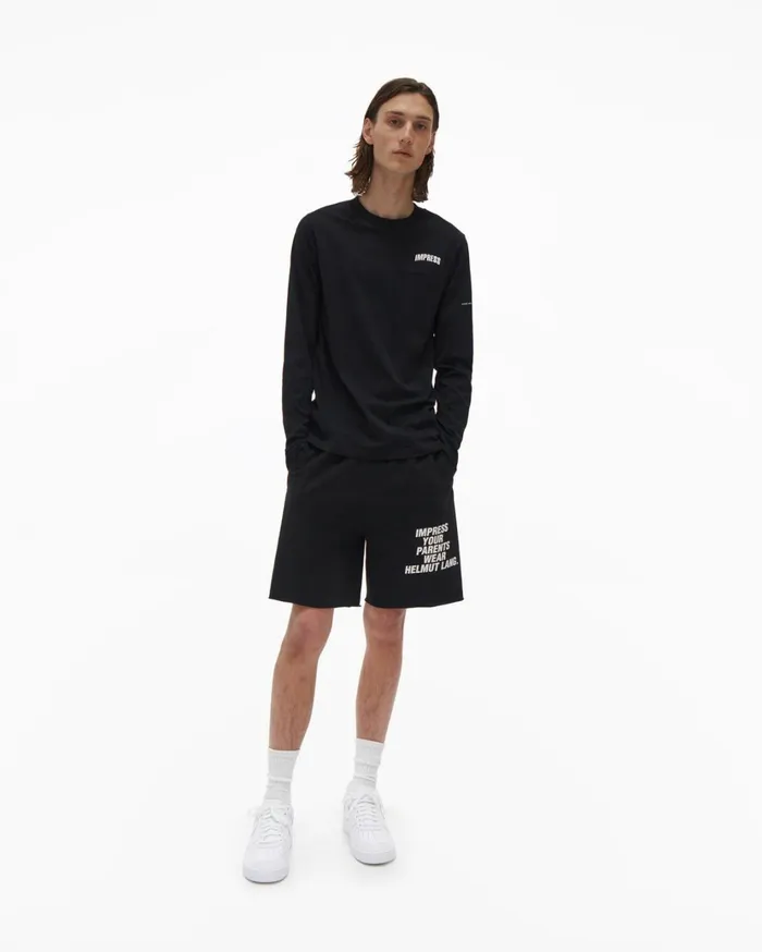 Men Impress LongSleeve Tee Basalt Black Helmut Lang TShirts