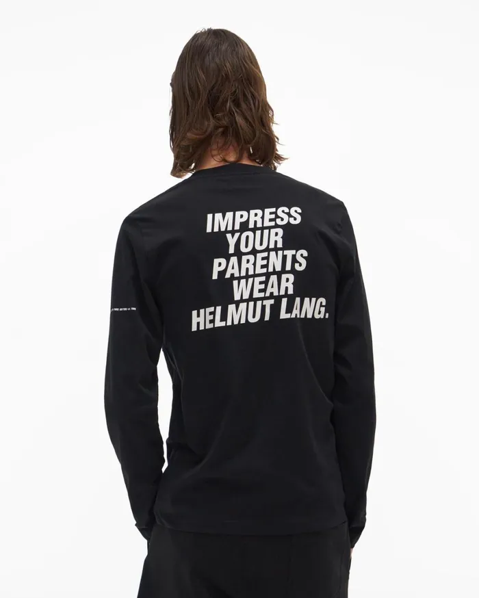 Men Impress LongSleeve Tee Basalt Black Helmut Lang TShirts