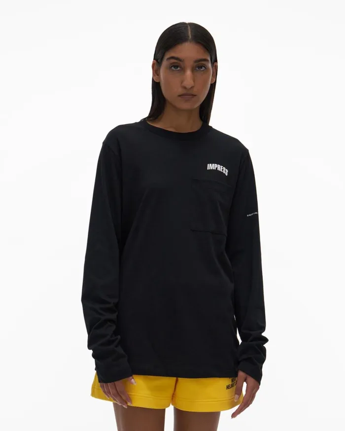 Men Impress LongSleeve Tee Basalt Black Helmut Lang TShirts
