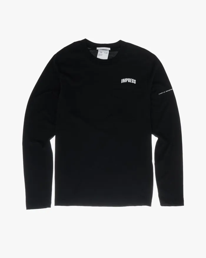 Men Impress LongSleeve Tee Basalt Black Helmut Lang TShirts