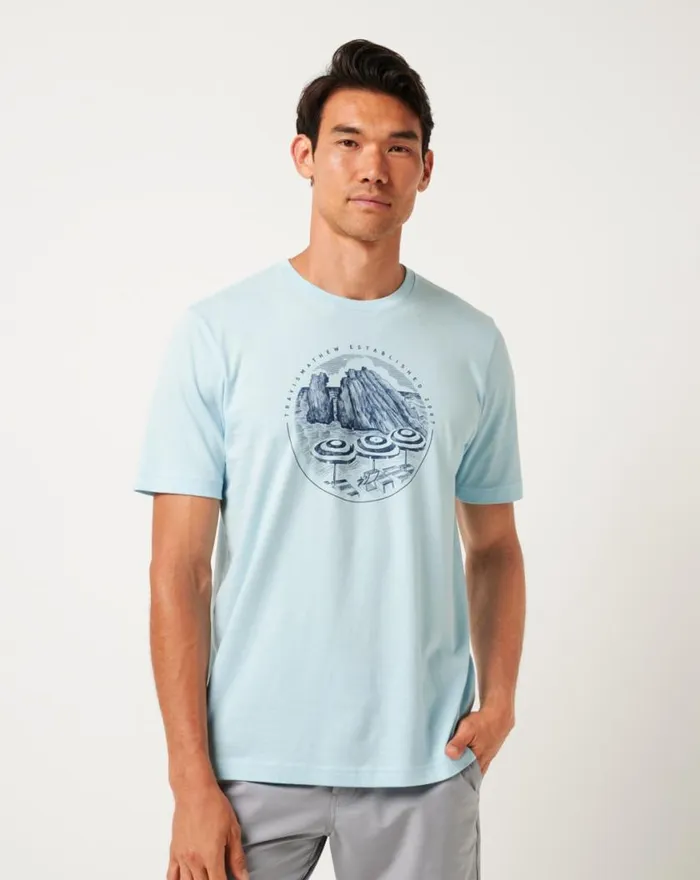 Men INTERNATIONAL TRAVEL TEE Cory Blue TravisMathew Tees