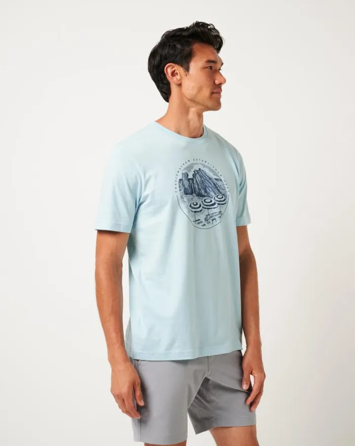 Men INTERNATIONAL TRAVEL TEE Cory Blue TravisMathew Tees Men INTERNATIONAL TRAVEL TEE Cory Blue TravisMathew Tees