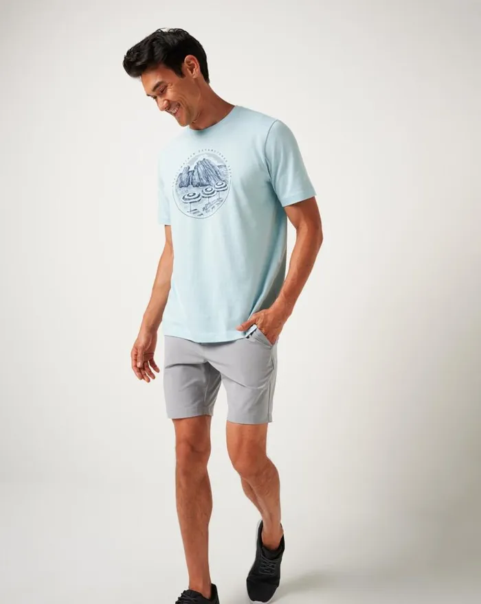 Men INTERNATIONAL TRAVEL TEE Cory Blue TravisMathew Tees Men INTERNATIONAL TRAVEL TEE Cory Blue TravisMathew Tees