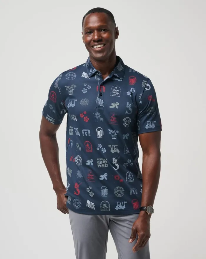 Men JULYIN POLO Total Eclipse TravisMathew Polos